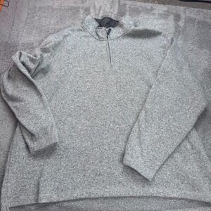 Wrangler Authentics Men's 3XL Quarter Zip Long Sleeve Gray Pullover